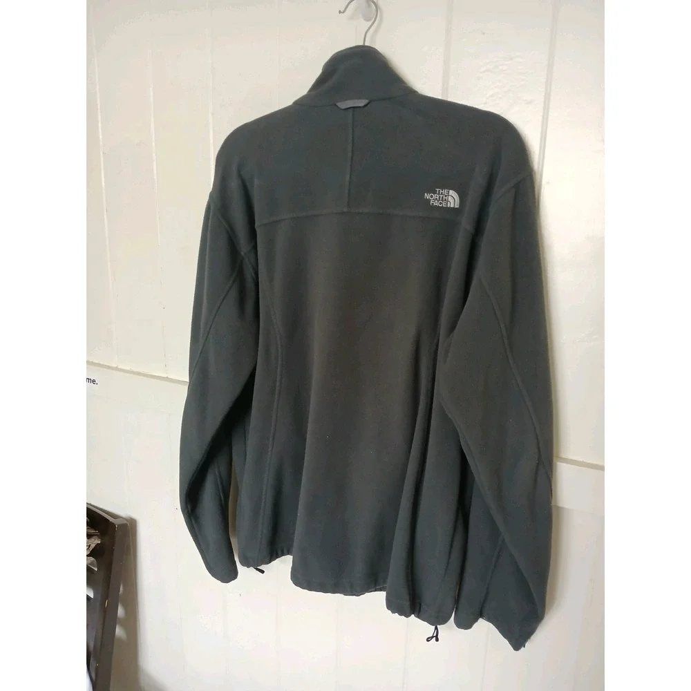 The North Face Full-Zip‎ Pocket Fleece Logo Jacket Mens L Gray Outdoor Hiking